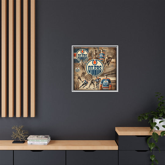 "Vintage Edmonton Oilers"  - Matte Canvas, Framed