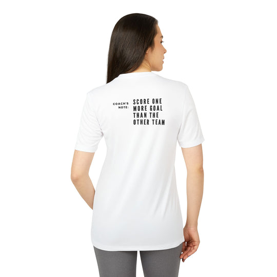 "Coaches Note: Score One More Time" - adidas Sport T-shirt