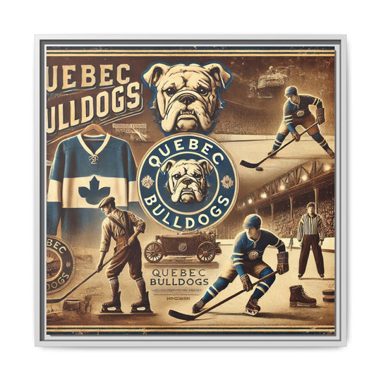 "Vintage Quebec Bulldogs"  - Matte Canvas, Framed
