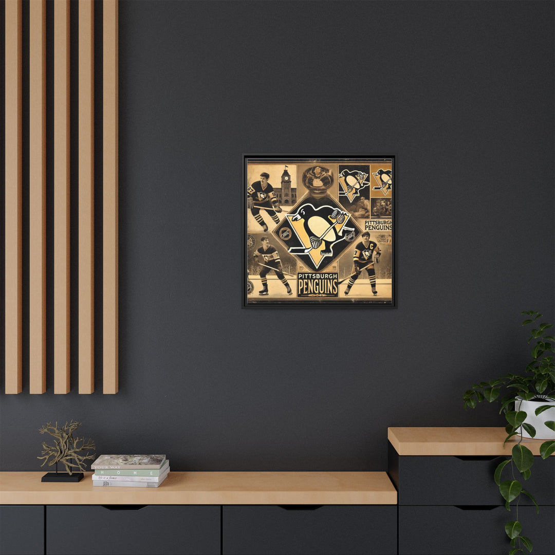 "Vintage Pittsburgh Penguins"  - Matte Canvas, Framed