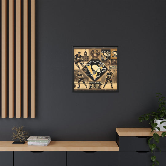 "Vintage Pittsburgh Penguins"  - Matte Canvas, Framed