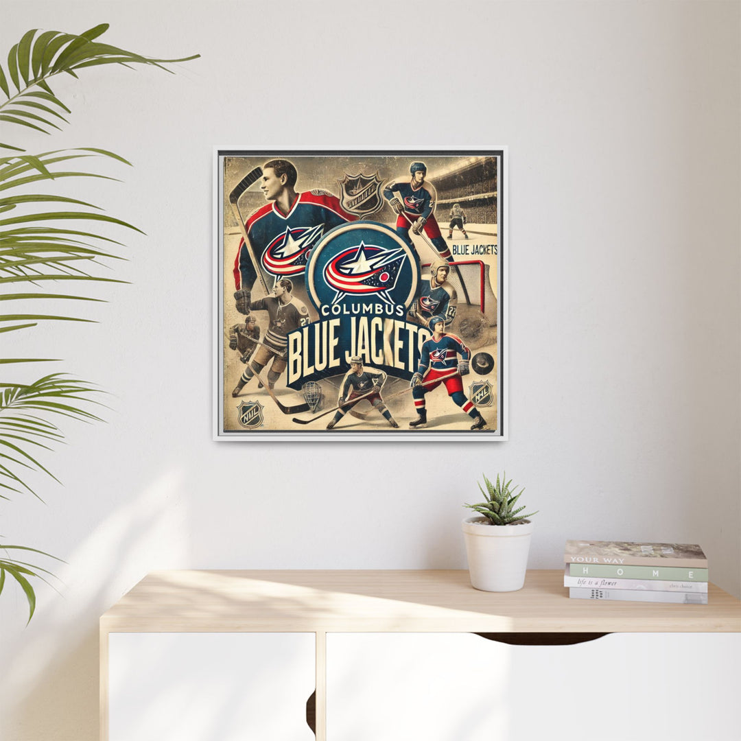 "Vintage Columbus Blue Jackets"  - Matte Canvas, Framed