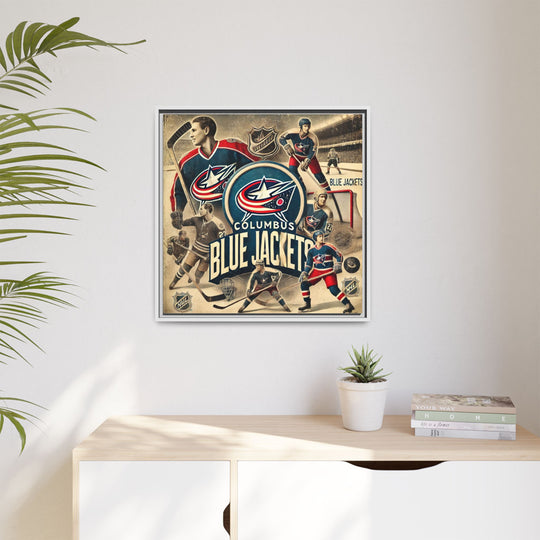 "Vintage Columbus Blue Jackets"  - Matte Canvas, Framed