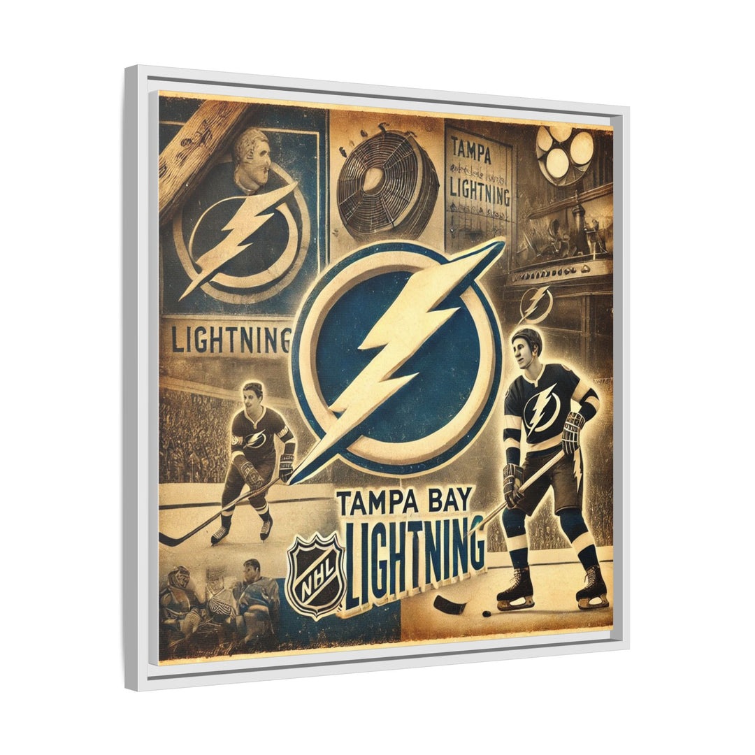 "Vintage Tampa Bay Lightning"  - Matte Canvas, Framed