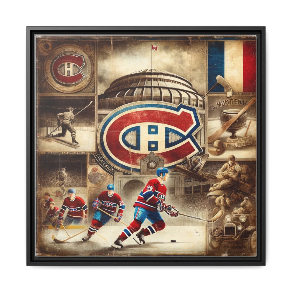 "Vintage Montreal Canadiens"  - Matte Canvas, Framed