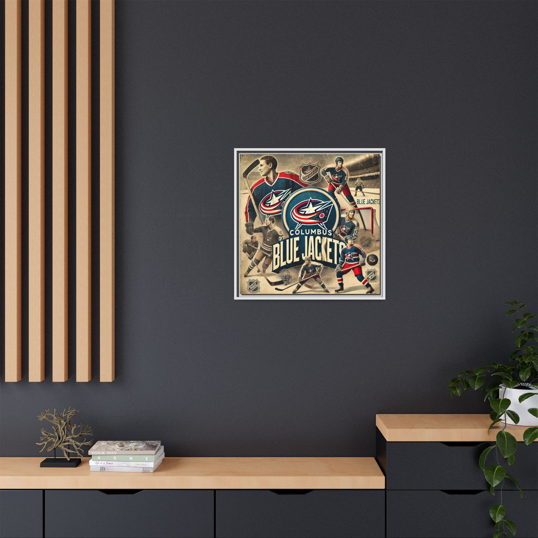 "Vintage Columbus Blue Jackets"  - Matte Canvas, Framed
