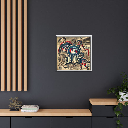 "Vintage Columbus Blue Jackets"  - Matte Canvas, Framed