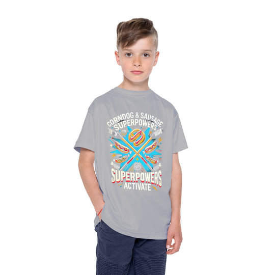 "Superpowers Activate" - #7 Kids Sports T-Shirt