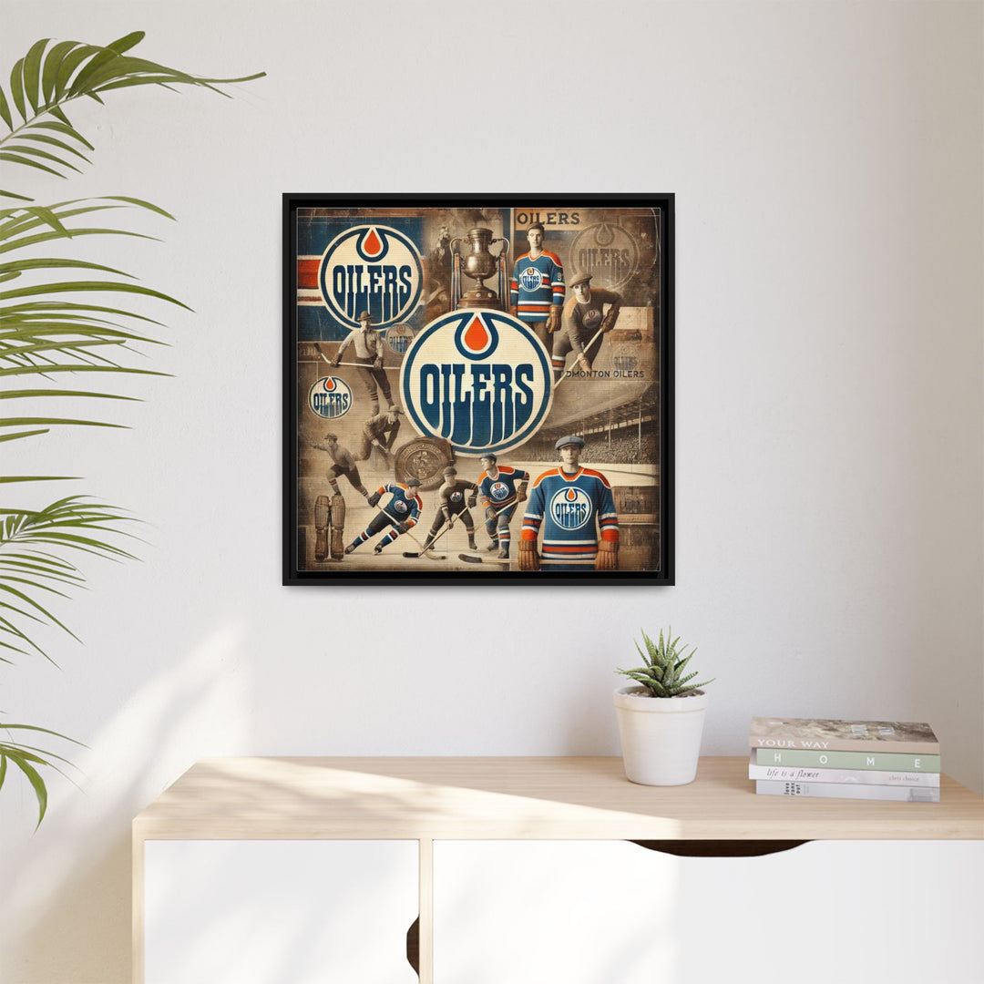 "Vintage Edmonton Oilers"  - Matte Canvas, Framed