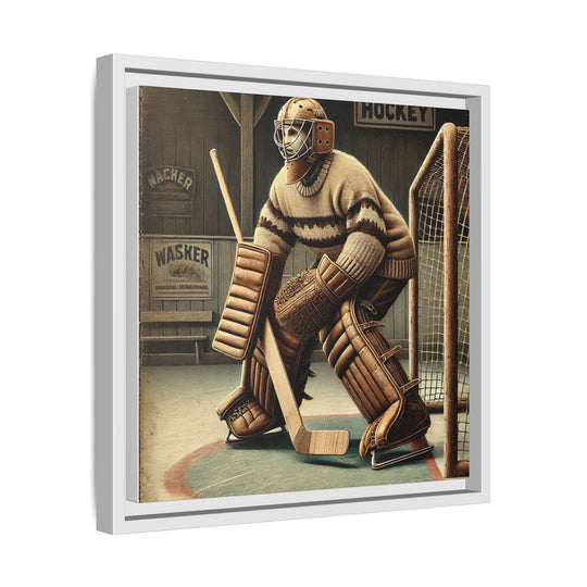 "Vintage Goalie"  - Matte Canvas, Framed