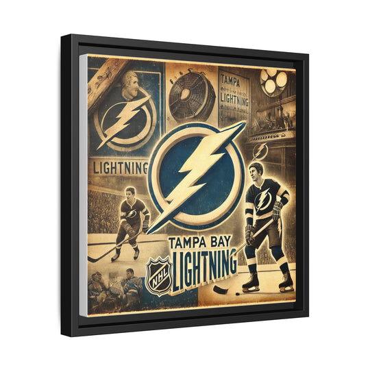 "Vintage Tampa Bay Lightning"  - Matte Canvas, Framed