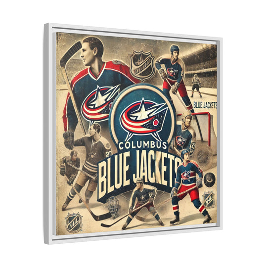 "Vintage Columbus Blue Jackets"  - Matte Canvas, Framed