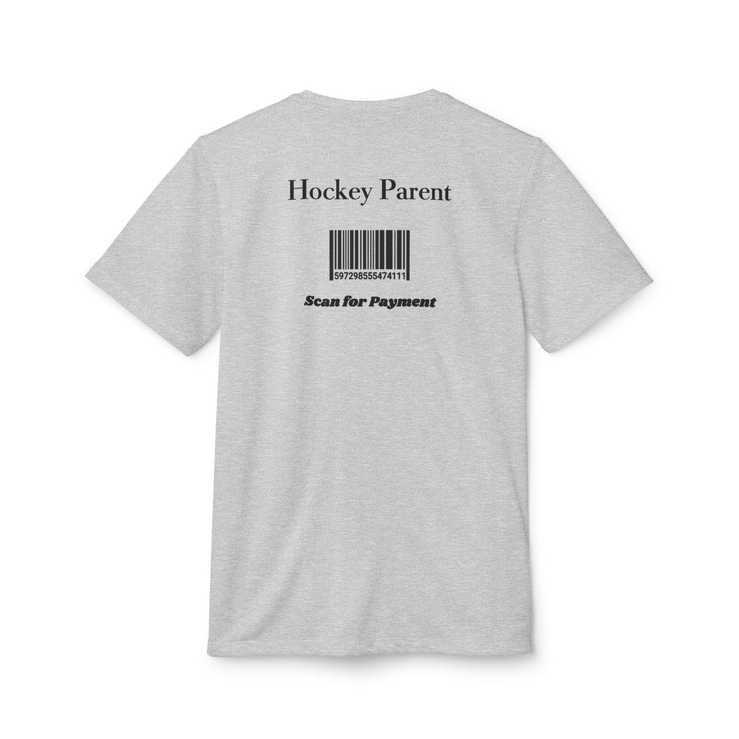 "Hockey Parent, Scan For Payment" - adidas Sport T-shirt