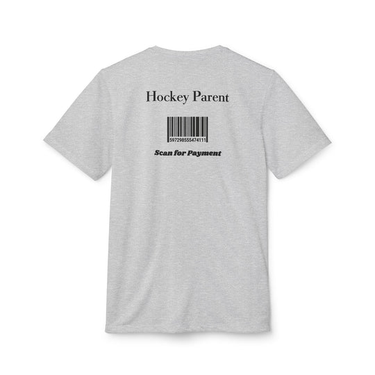 "Hockey Parent, Scan For Payment" - adidas Sport T-shirt