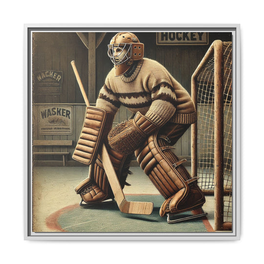 "Vintage Goalie"  - Matte Canvas, Framed