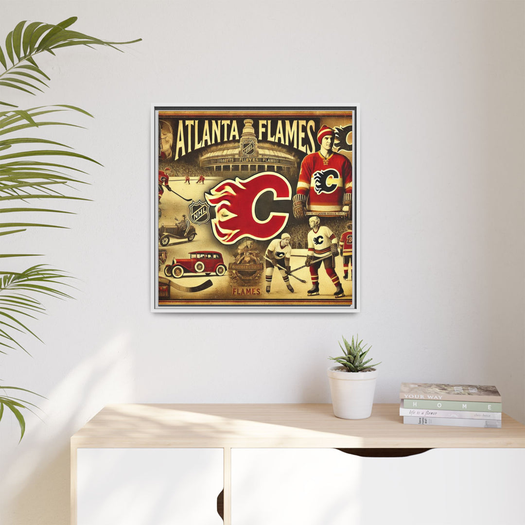 "Vintage Atlanta Flames"  - Matte Canvas, Framed