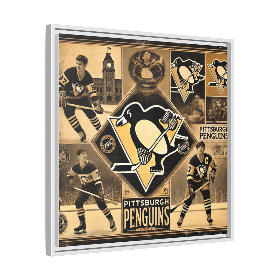 "Vintage Pittsburgh Penguins"  - Matte Canvas, Framed