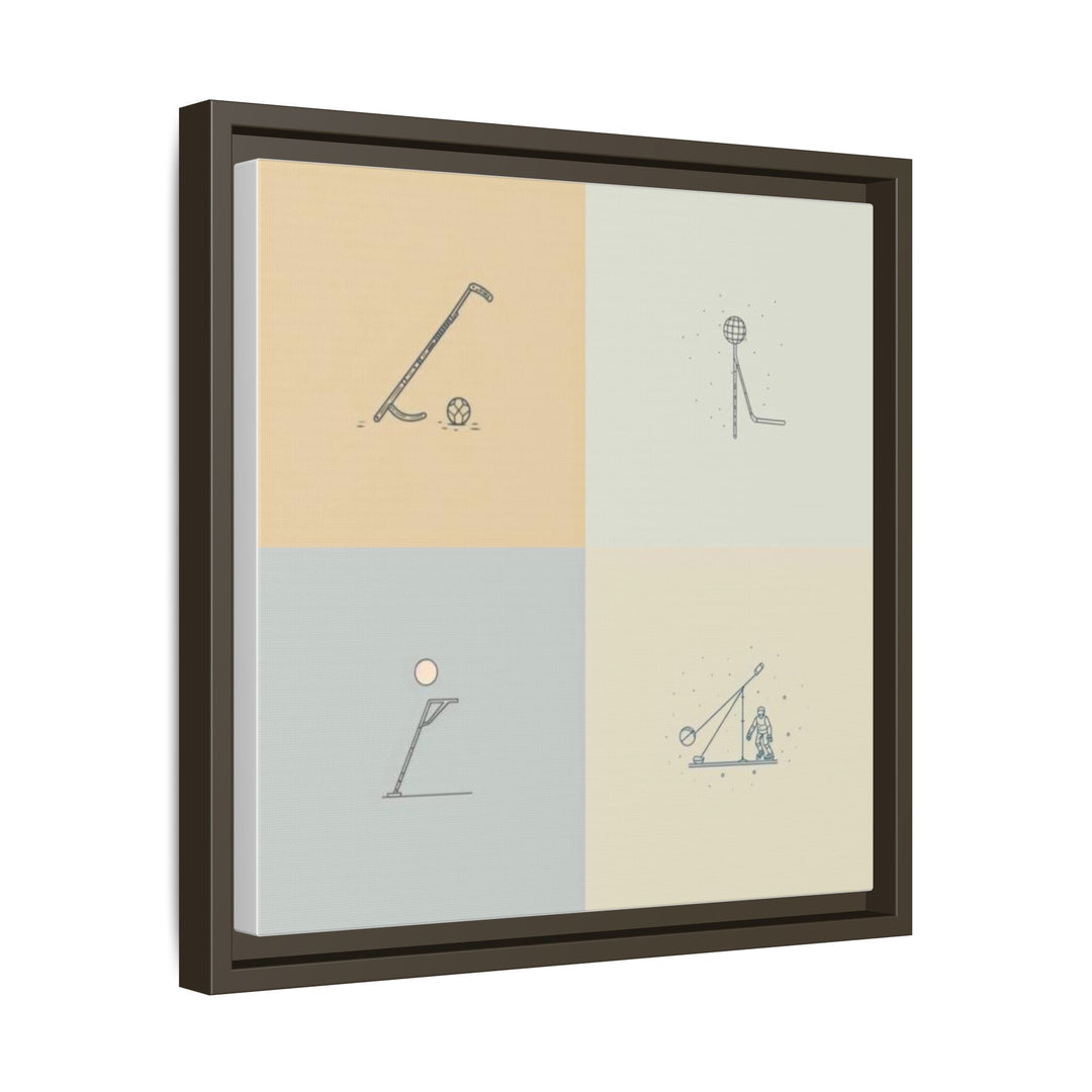 "Ball & Hockey"  - Matte Canvas, Framed