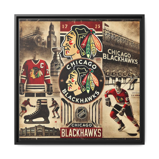"Vintage Chicago Blackhawks"  - Matte Canvas, Framed