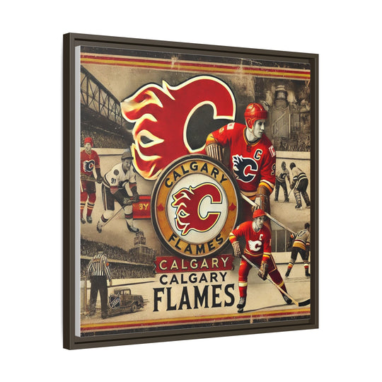 "Vintage Calgary Flames"  - Matte Canvas, Framed