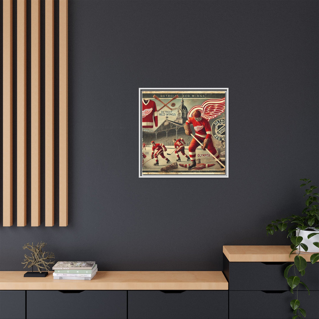 "Vintage Detroit Red Wings"  - Matte Canvas, Framed