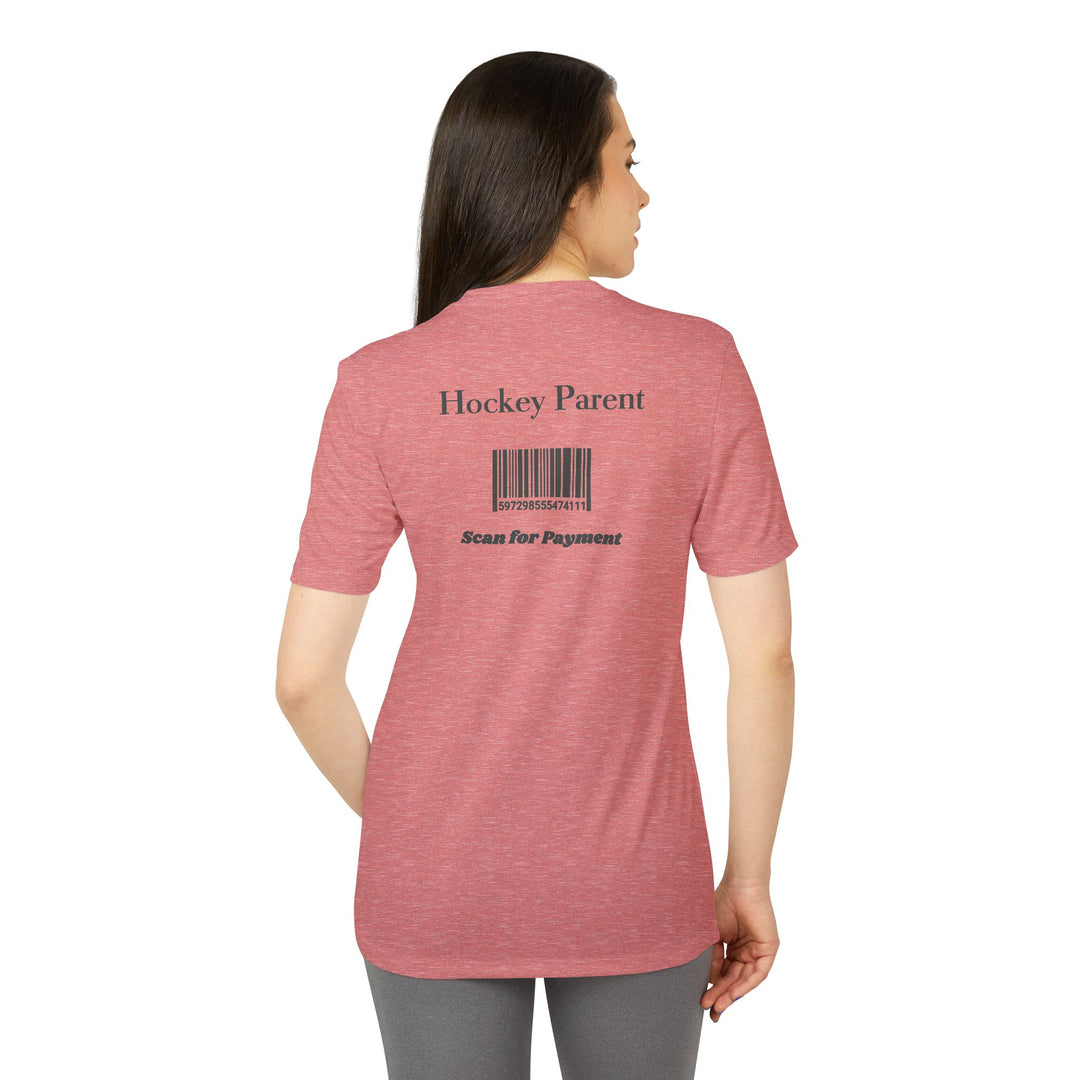 "Hockey Parent, Scan For Payment" - adidas Sport T-shirt