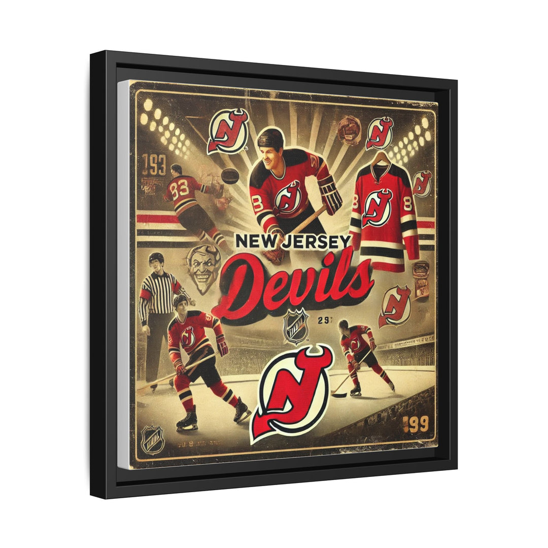 "Vintage New Jersey Devils"  - Matte Canvas, Framed