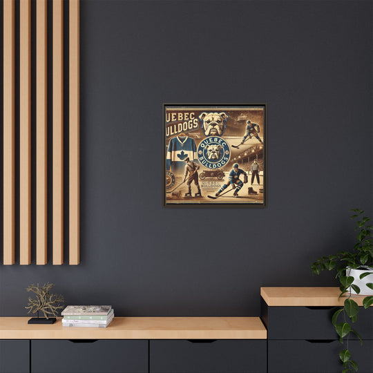 "Vintage Quebec Bulldogs"  - Matte Canvas, Framed