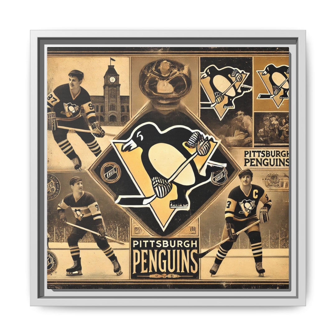"Vintage Pittsburgh Penguins"  - Matte Canvas, Framed