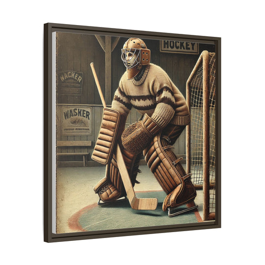 "Vintage Goalie"  - Matte Canvas, Framed
