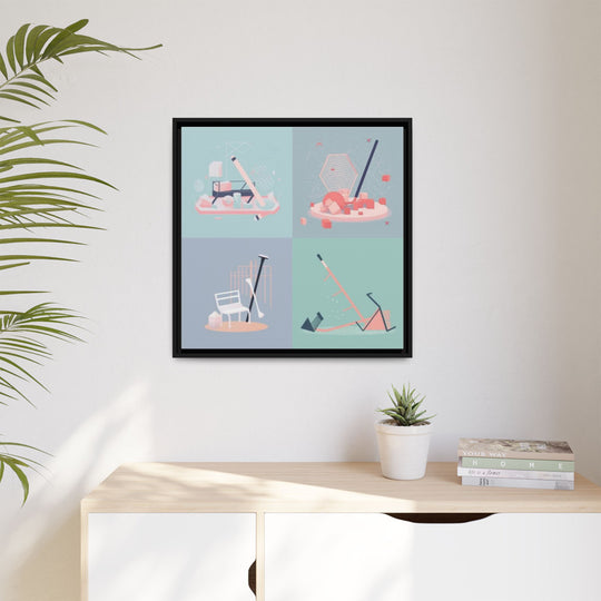 "Relaxing & Hockey"  - Matte Canvas, Framed