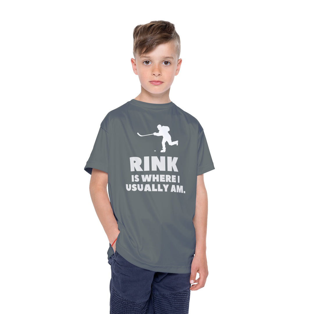 "Rink Is Where I Usually Am" - Kids Sports T-Shirt