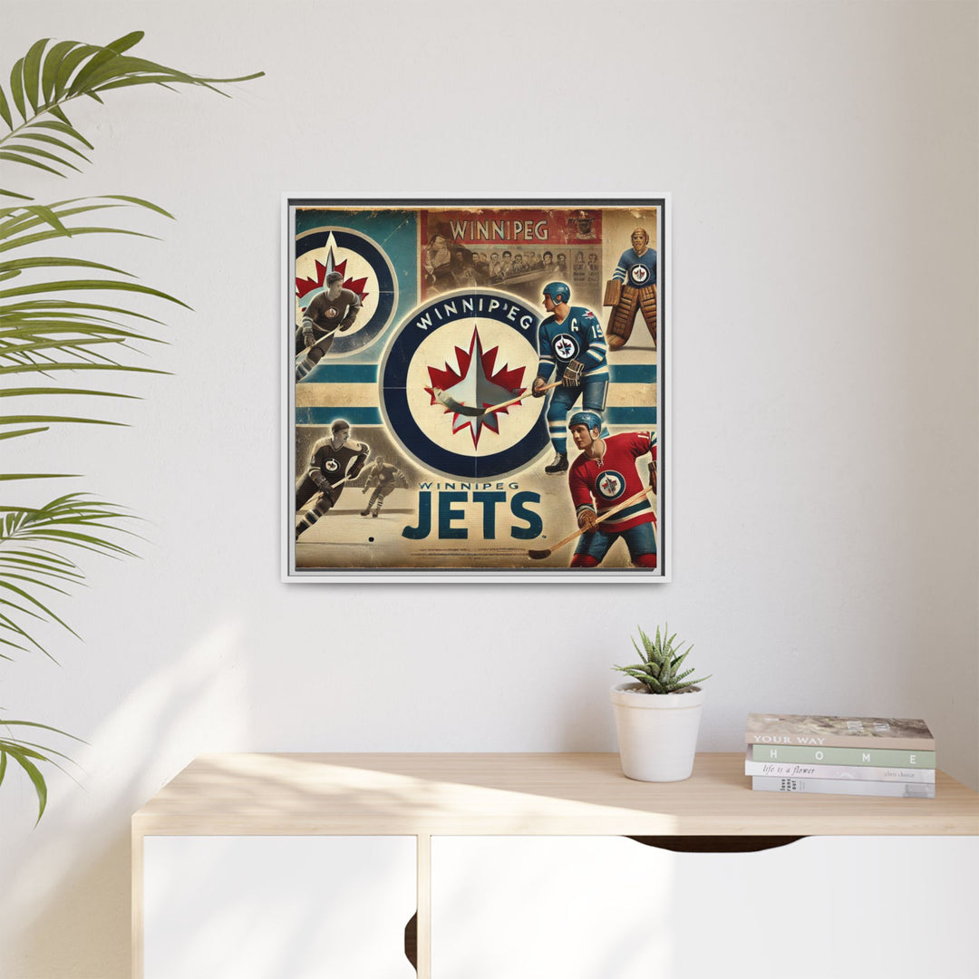 "Vintage Winnipeg Jets"  - Matte Canvas, Framed