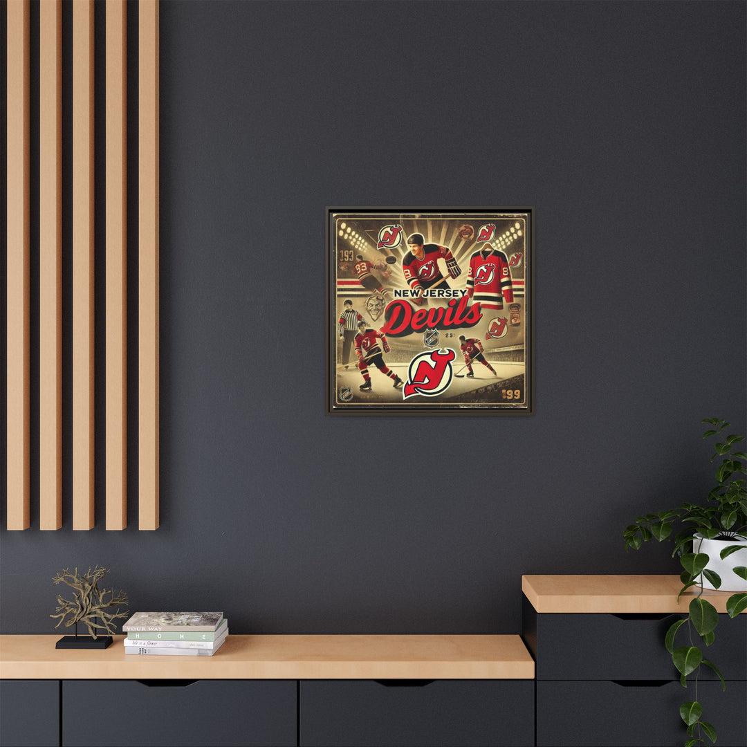"Vintage New Jersey Devils"  - Matte Canvas, Framed