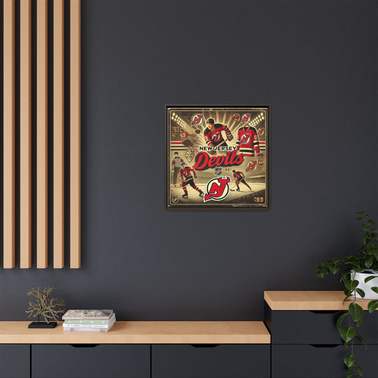 "Vintage New Jersey Devils"  - Matte Canvas, Framed
