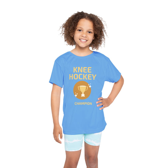 "Knee Hockey Champion" - Kids Sports T-Shirt