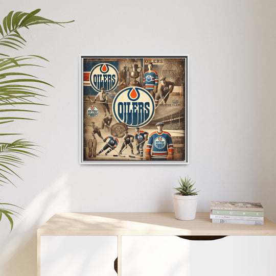 "Vintage Edmonton Oilers"  - Matte Canvas, Framed