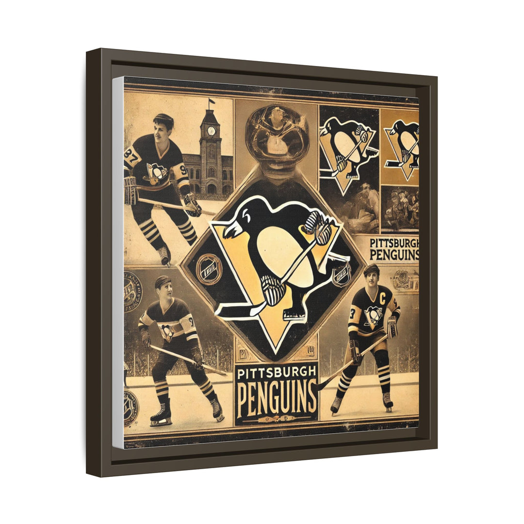 "Vintage Pittsburgh Penguins"  - Matte Canvas, Framed