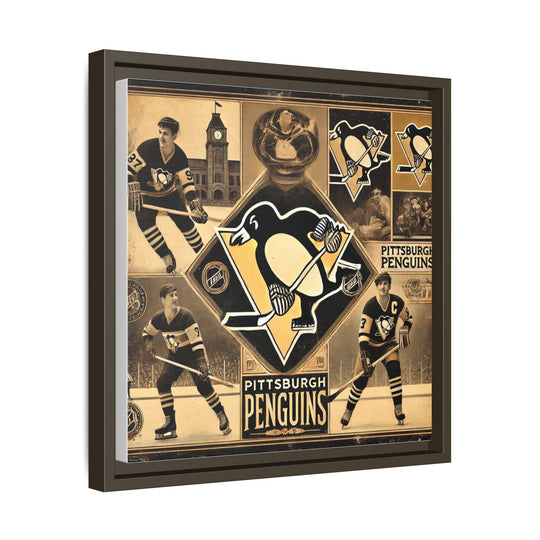 "Vintage Pittsburgh Penguins"  - Matte Canvas, Framed