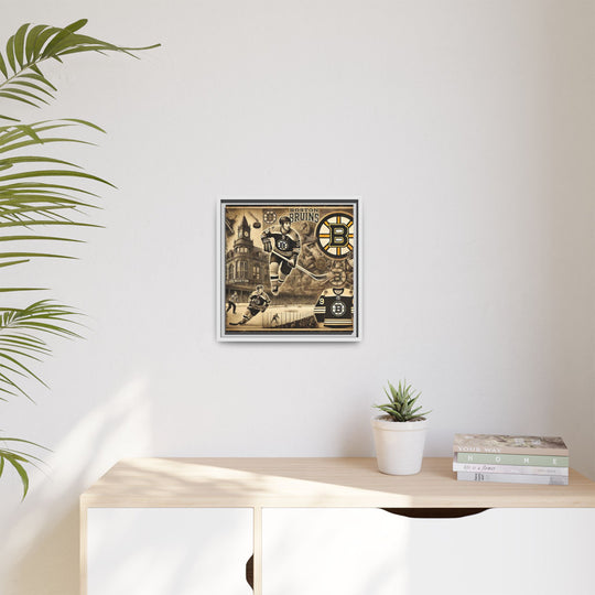 "Vintage Boston Bruins"  - Matte Canvas, Framed