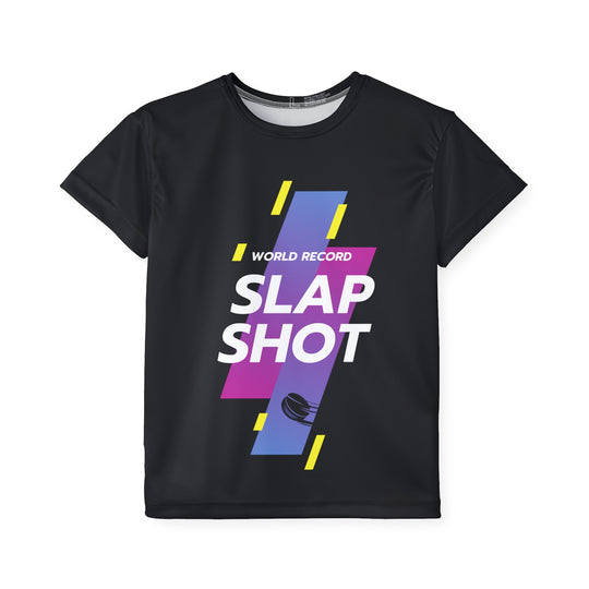 "World Record Slap Shot" - Kids Sports T-Shirt