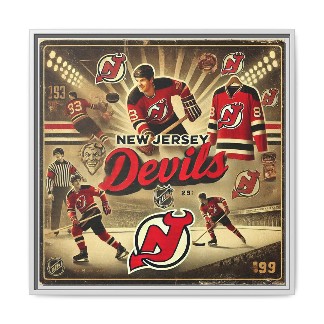 "Vintage New Jersey Devils"  - Matte Canvas, Framed