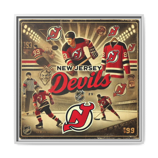 "Vintage New Jersey Devils"  - Matte Canvas, Framed