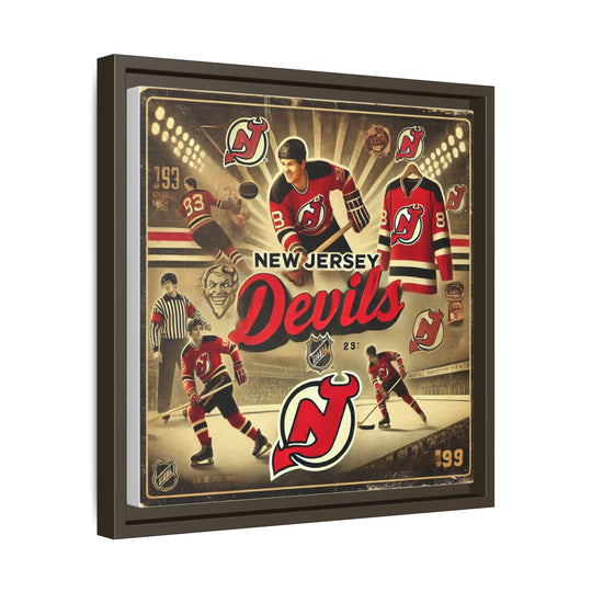 "Vintage New Jersey Devils"  - Matte Canvas, Framed