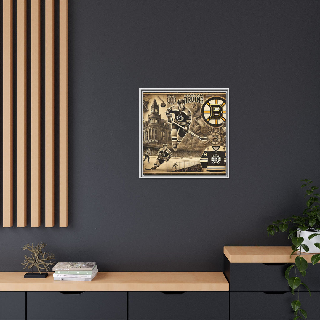 "Vintage Boston Bruins"  - Matte Canvas, Framed
