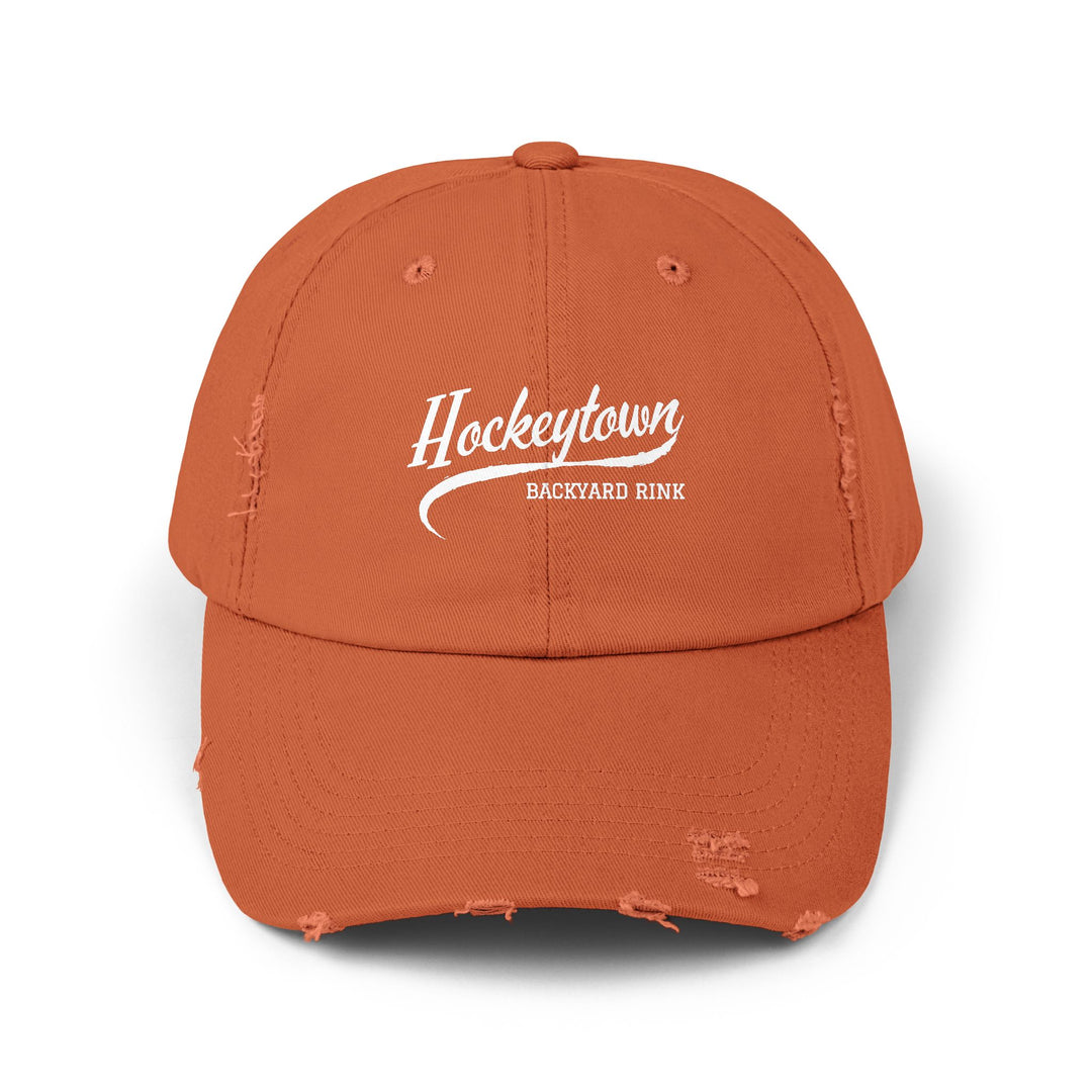 "Hockeytown Backyard Rink" -  Distressed Cap