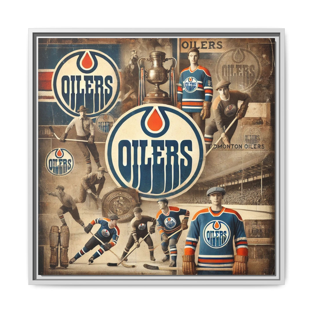 "Vintage Edmonton Oilers"  - Matte Canvas, Framed
