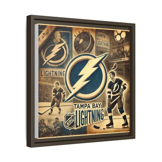 "Vintage Tampa Bay Lightning"  - Matte Canvas, Framed