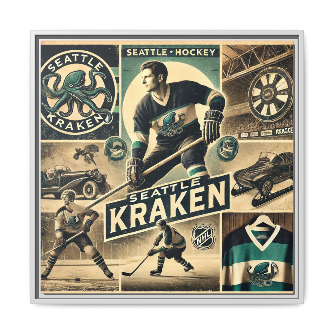 "Vintage Seattle Kraken"  - Matte Canvas, Framed