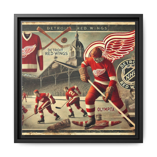 "Vintage Detroit Red Wings"  - Matte Canvas, Framed